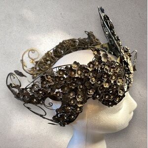 Antique 1920’s metal floral bridal headdress, tiara, crown adjustable headband